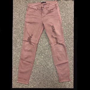 Angel Kiss Mauve Ripped Jeans Size 3. Lightly Worn